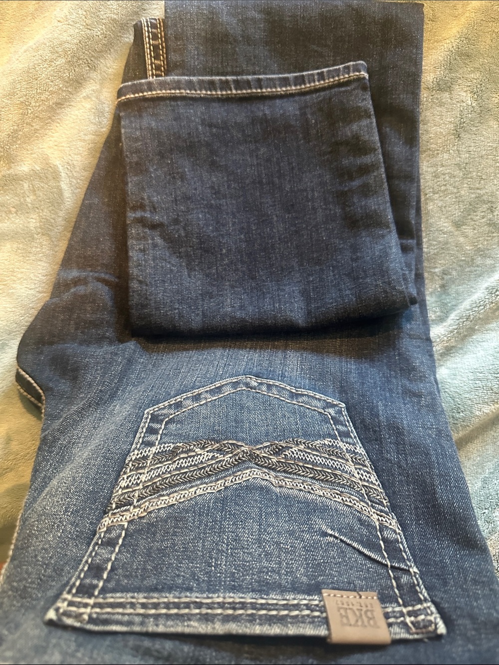 BKE men’s  Straight Leg Jeans in Dark Blue Wash - Picture 5 of 5